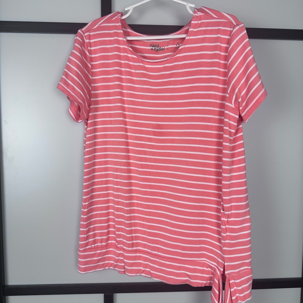 Umi Pink Striped Kids Short Sleeve Tee